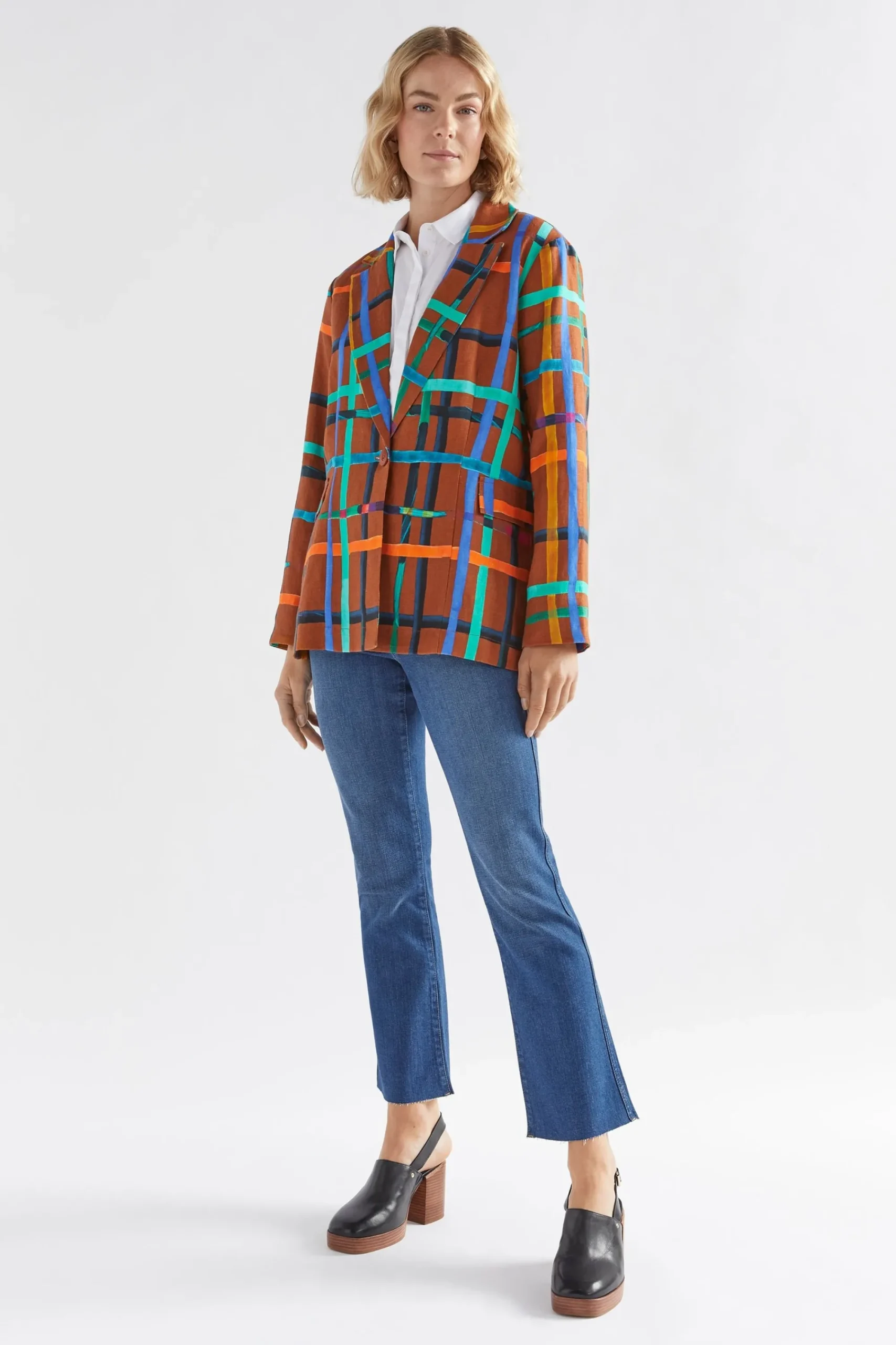 Ilona Linen Print Blazer|ELK Discount