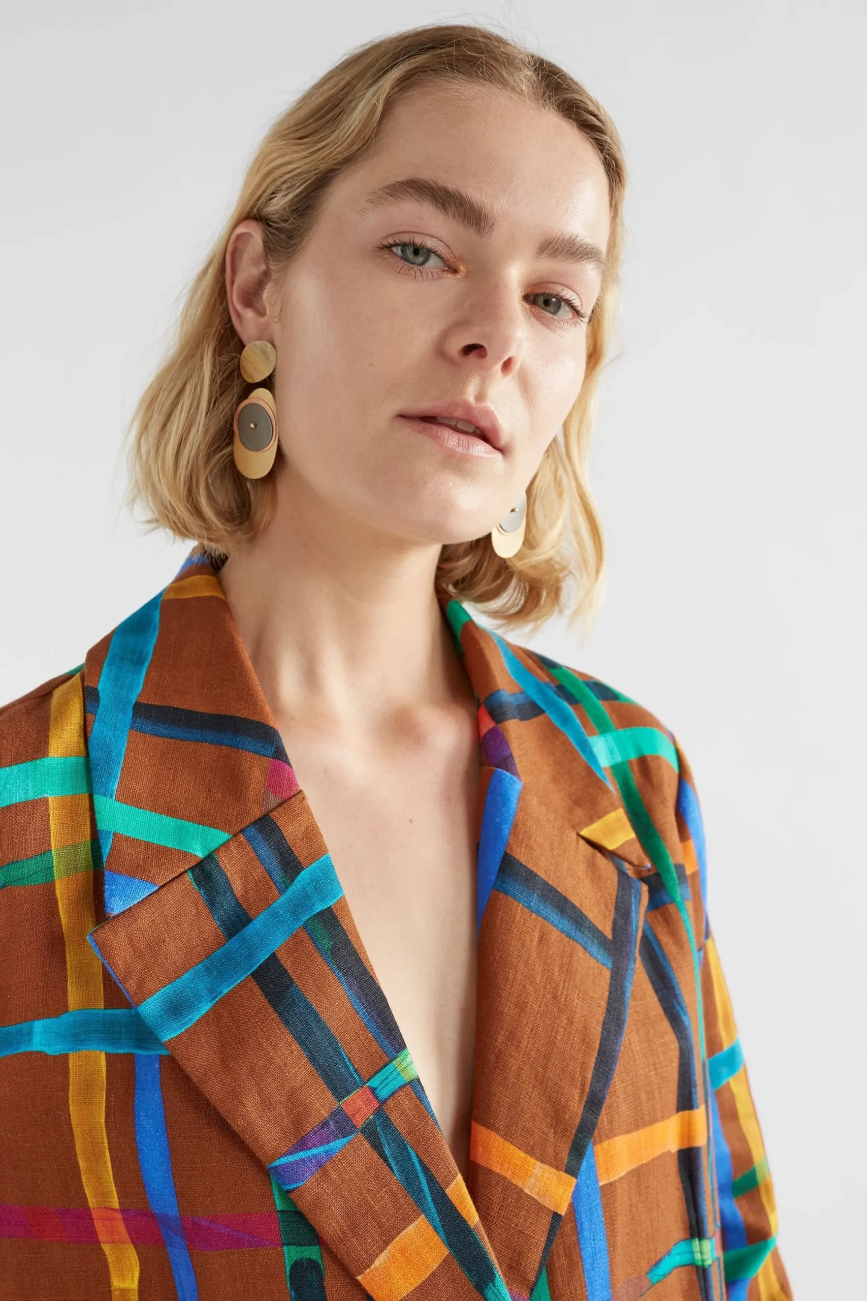 Ilona Linen Print Blazer|ELK Discount