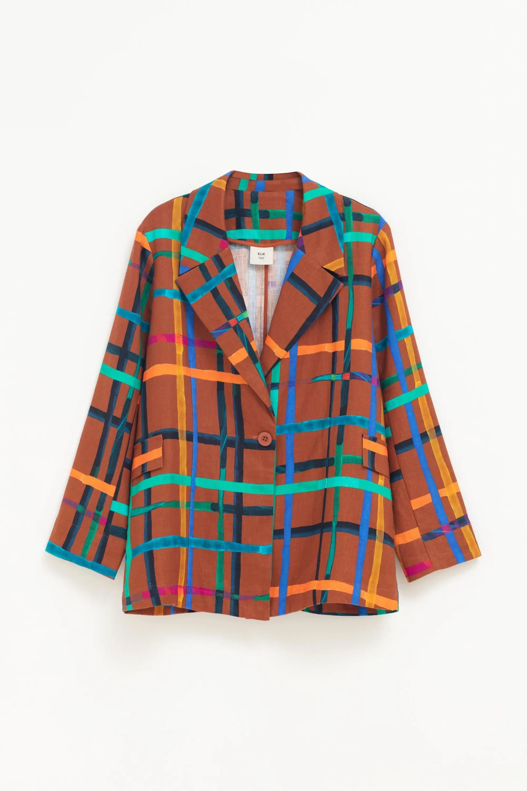 Ilona Linen Print Blazer|ELK Discount