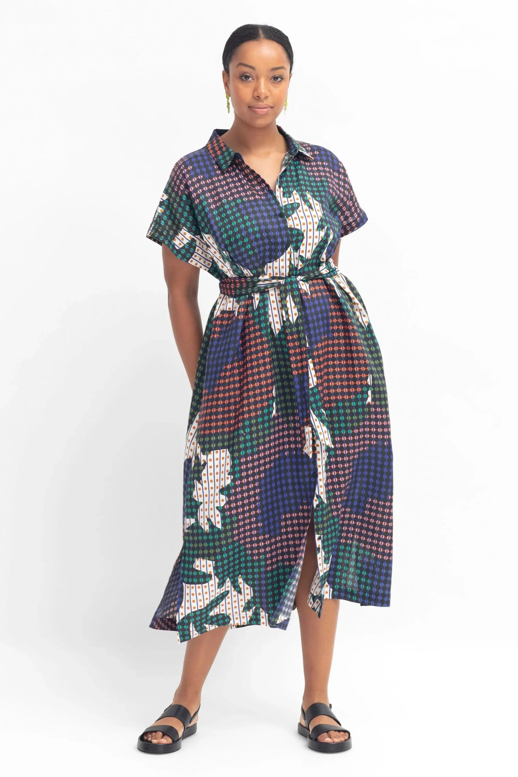 Tilko Silverscreen Linen Shirt Dress|ELK New